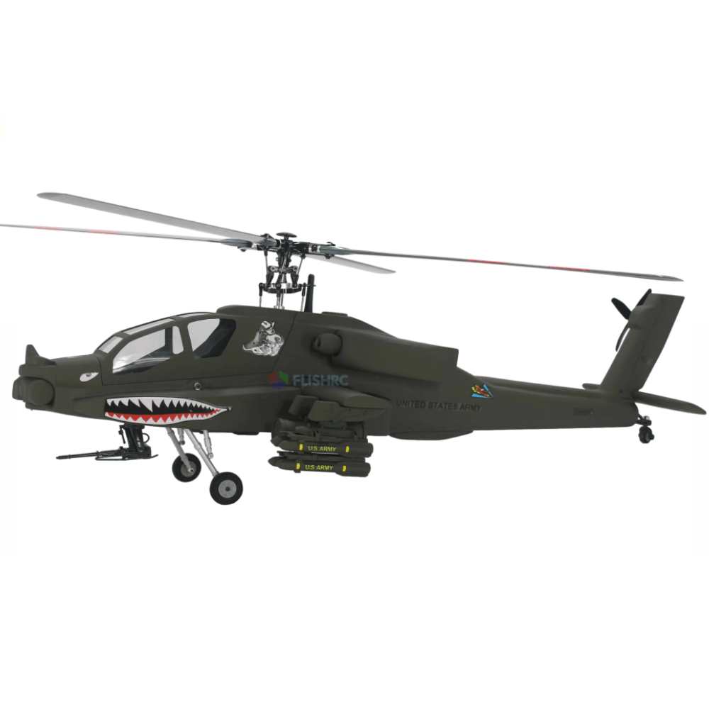 FLISHRC FL500 V2 500 Class/Size Scale RC Helicopter – AH-64 Apache (olive green) RTF - Image 2