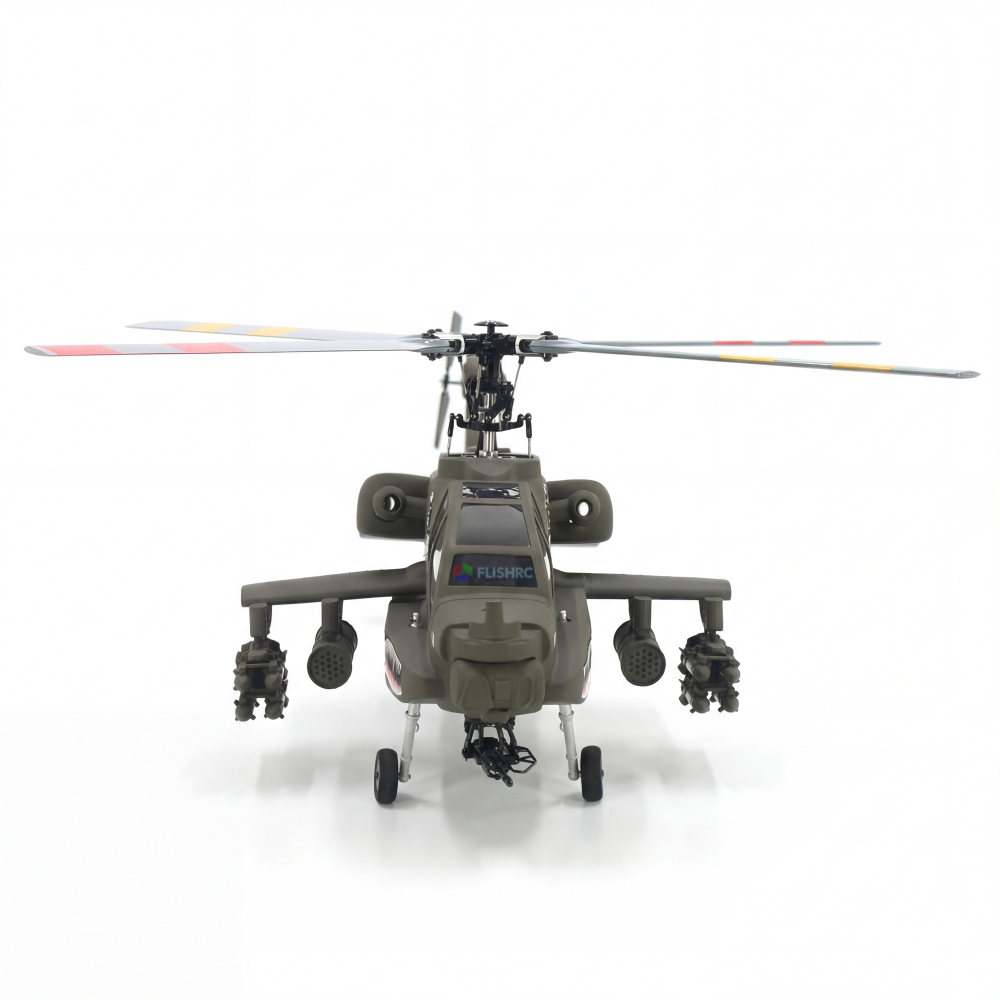 FLISHRC FL500 V2 500 Class/Size Scale RC Helicopter – AH-64 Apache (olive green) RTF - Image 3