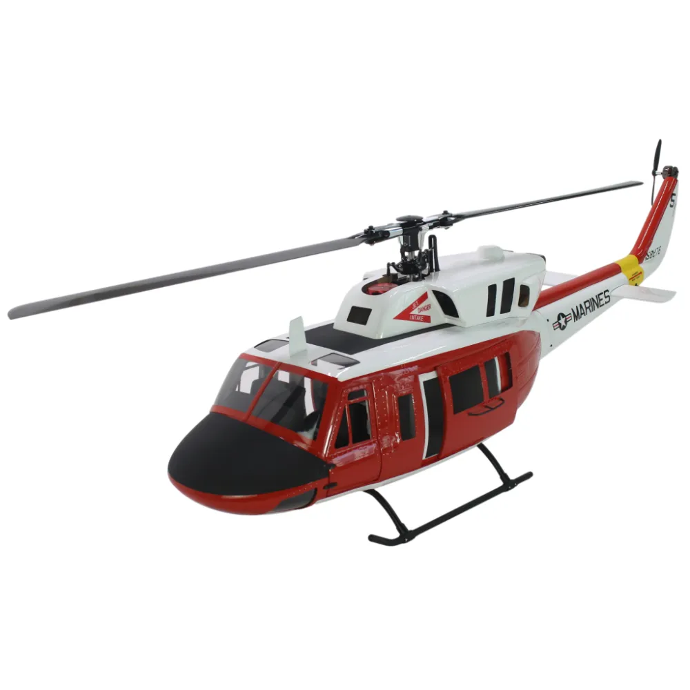 FLISHRC UH-1N Bell 212 Twin Huey (Red) RTF FL500 V2 500-Class/Size Scale RC Helicopter