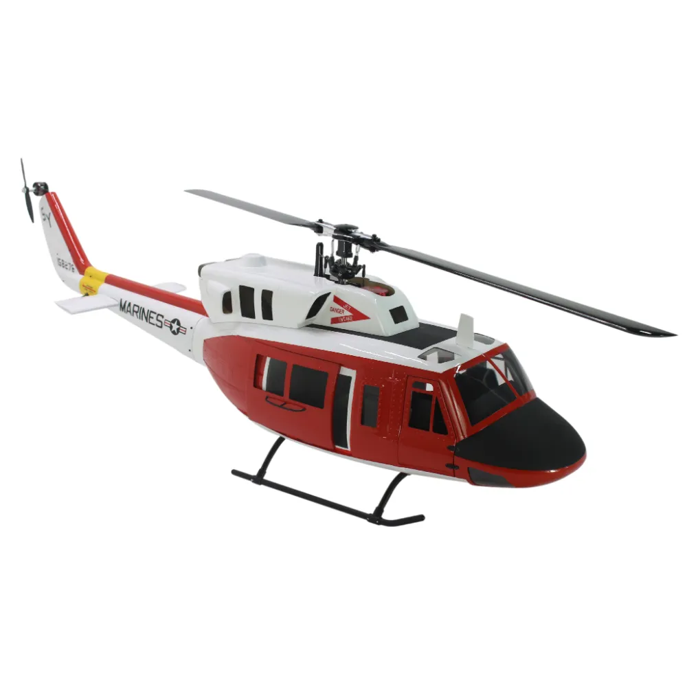 FLISHRC UH-1N Bell 212 Twin Huey (Red) RTF FL500 V2 500-Class/Size Scale RC Helicopter - Image 3