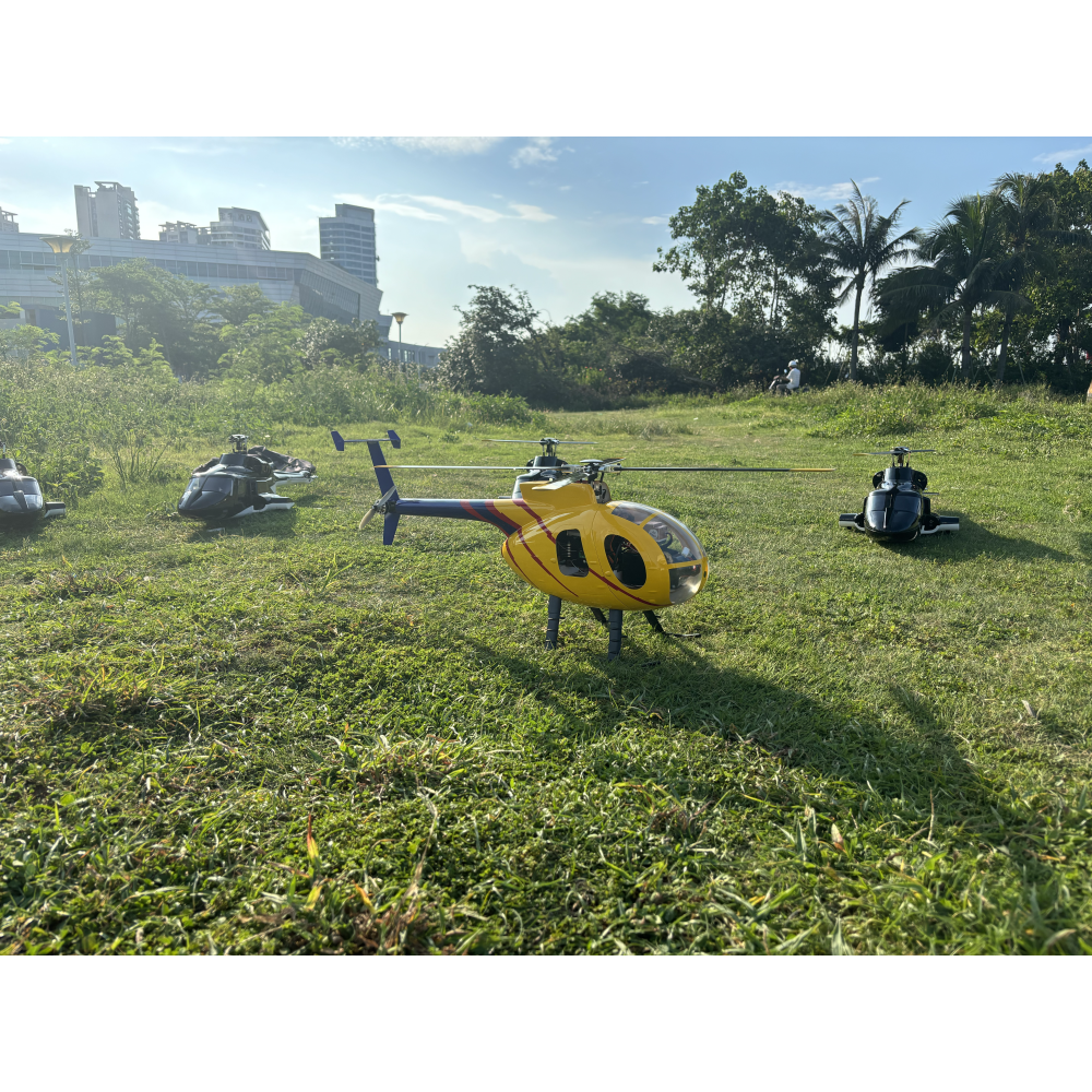 FLISHRC FL450 V5 MD500D (yellow-blue painting) G-Jive RTF 450 Size Helicopter Scale 6CH GPS - Image 9