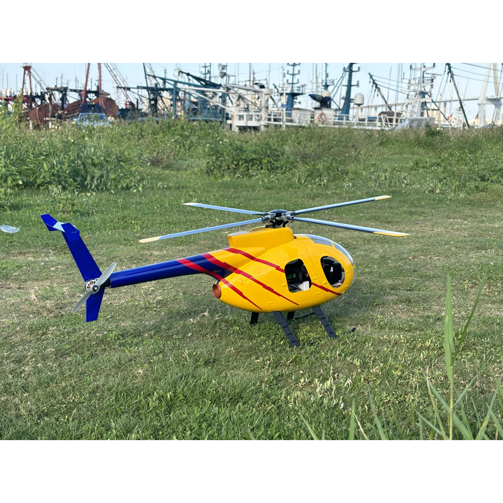 FLISHRC FL450 V5 MD500D (yellow-blue painting) G-Jive RTF 450 Size Helicopter Scale 6CH GPS - Image 13