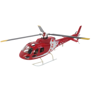 FLISHRC AS350 Squirrel  Air Zermatt(red-and-white star livery) 450 Size Helicopter V5 Scale Three‑blade rotor head GPS with L7 Flight Control RTF RC Helicopter