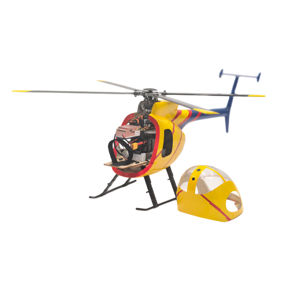FLISHRC FL450 V5 MD500D (yellow-blue painting) G-Jive RTF 450 Size Helicopter Scale 6CH GPS - Image 3