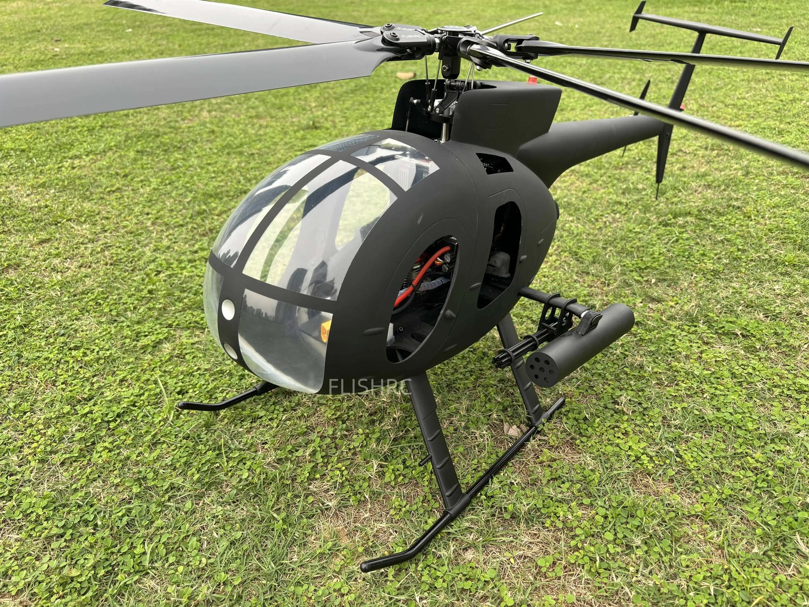 FLISHRC FL500 V2 AH-6 Little Bird 500 size scale RC helicopter outdoor view