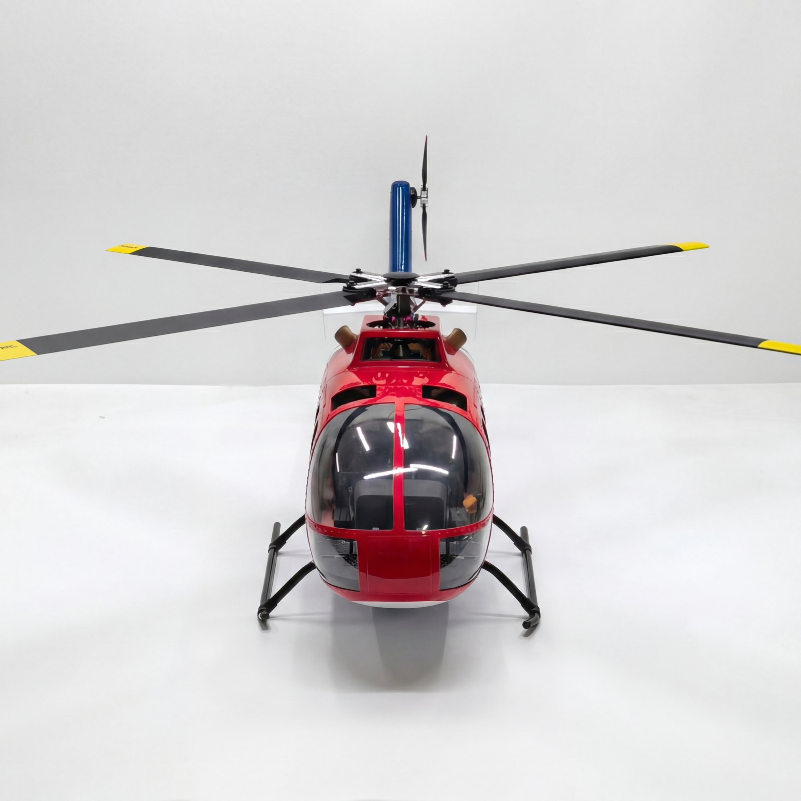 FLISHRC FL500 V2 BO105 Red, Blue and White 500 size scale RC helicopter scale detail