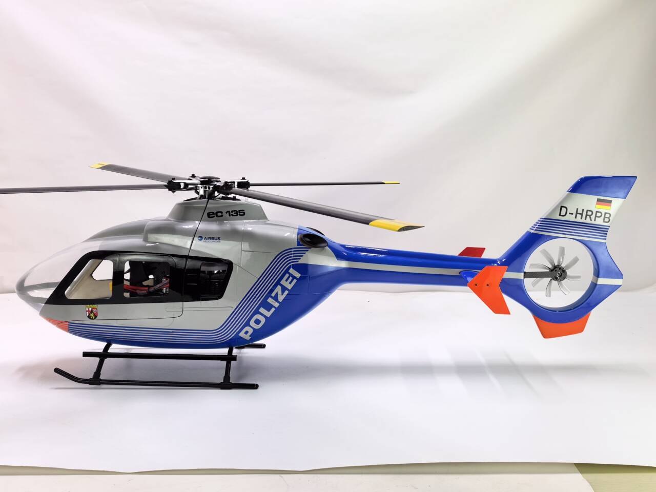 FLISHRC FL500 V2 EC135 Police Blue 500 size scale RC helicopter outdoor view