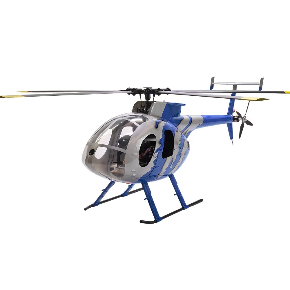 FLISHRC FL500 V2 MD500E G-Jive Blue 500 size scale RC helicopter outdoor view