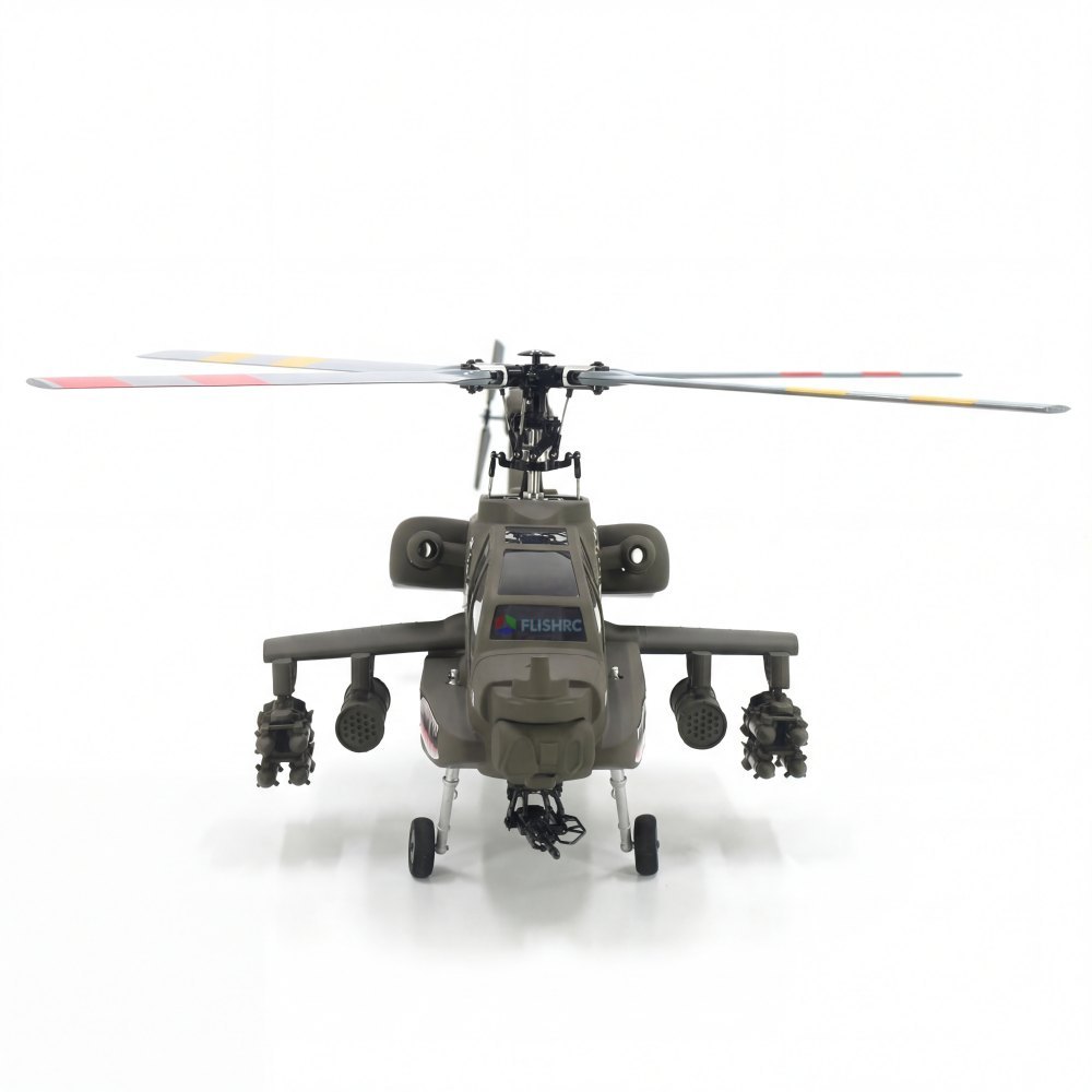 FLISHRC AH-64 Apache Olive Green 500 size scale RC helicopter reference view