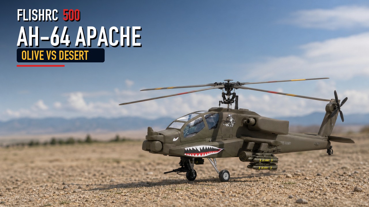FLISHRC 500 Ah-64 Apache olive vs desert editorial cover